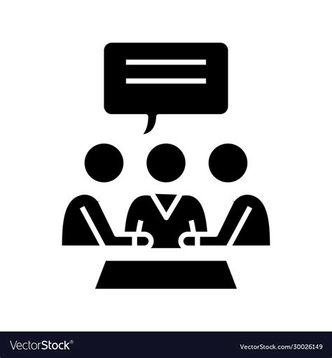 Team Discussion Black Icon Concept Royalty Free Vector Image