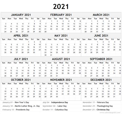 The next public holiday in united states is. Printable Calendar 2021 Template for School | 2021 2022 ...