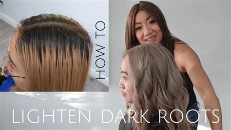 How To Evenly Lighten Dark Roots To Blonde Hair Youtube