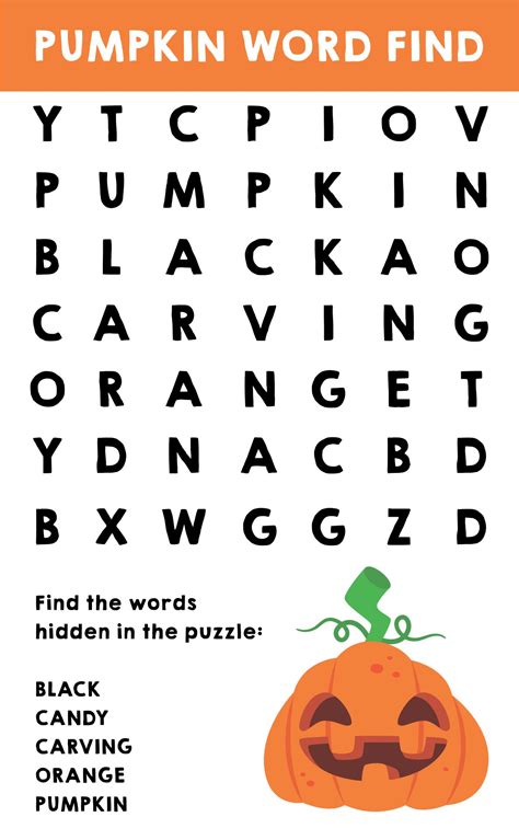 Easy Halloween Word Search Free Printable