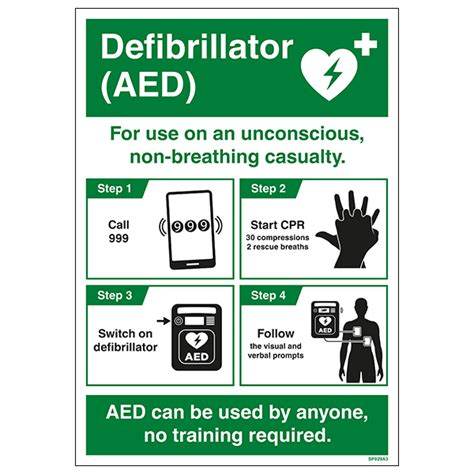 Defibrillator Aed Poster First Aid Posters Posters Notices
