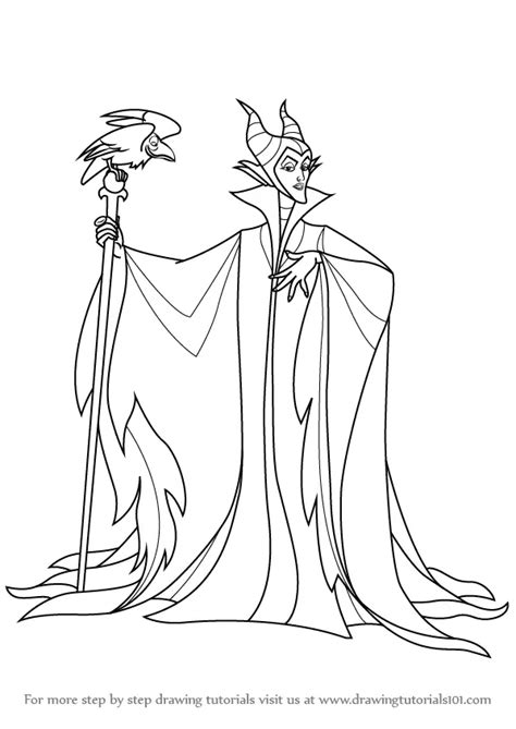 How To Draw Maleficent From Sleeping Beauty Sleeping Beauty Step By
