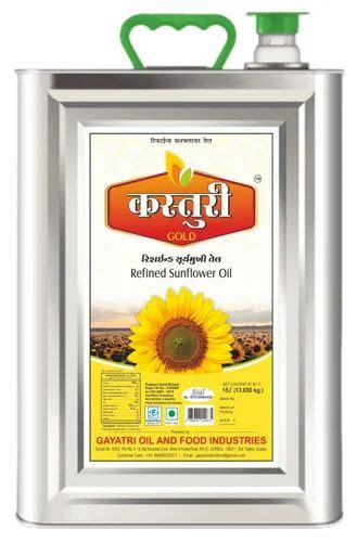 15 Litre Kasturi Gold Refined Sunflower Oil Packaging Type Tin At Rs