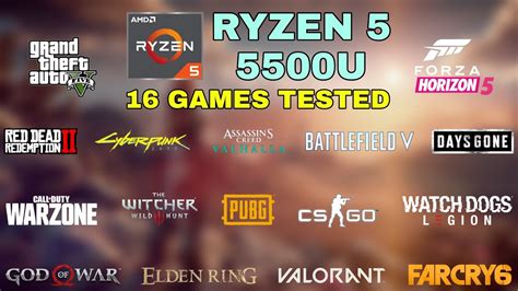 Ryzen 5 5500u Vega 7 Gaming Test 2022 Youtube