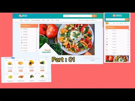 Part How To Create Responsive Grocery Store Design Using Html Css Javascript Step By