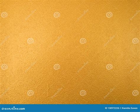 Gold Color Background Rough Gold Texture Design On The Wall Stock