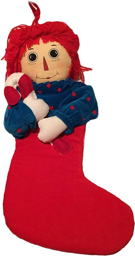 Raggedy Ann With Candy Cane Plush Christmas Stocking Home