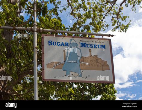 Sign at the entrance of the Alexander & Baldwin sugar museum, Maui