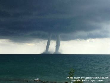 A whirlwind that forms over water, not associated with a mesocyclone of a thunderstorm (contrary to a true tornado). Famous Waterspouts - WATERSPOUTS