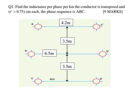 Solved Q1 Find The Inductance Per Phase Per Km The