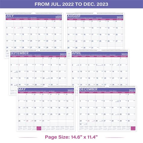 Calendar 2022 2023 2022 2023 Wall Calendar July 2022 Dec 2023