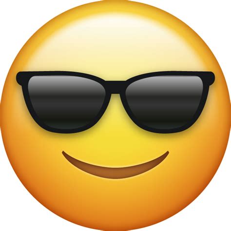 Download Sunglasses Cool Emoji Face Iphone Ios Emojis Sunglasses Emoji Clipart Full Size