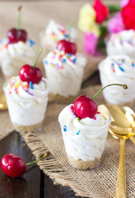 Now this is our kind of shot. Cake Batter Cheesecake Dessert Shooters | Shot glass desserts, Mini dessert recipes, Dessert ...