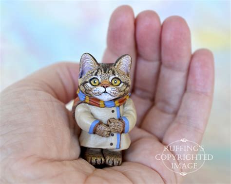 Audrey Miniature Tabby Maine Coon Cat Art Doll Handmade Original One Of A Kind Kitten By