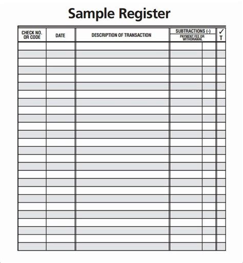 Blank Business Check Template Word Lovely Check Register 9