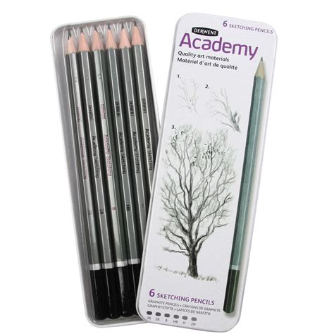 Derwent Academy 6 Sketching Pencils Tin Jarrold Norwich