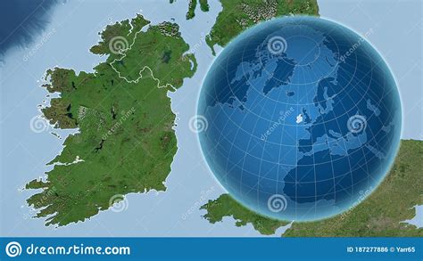 Ireland Satellite Country And Globe Composition Stock Illustration