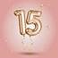 Luxury Pink Greeting Celebration Fifteen Years Birthday Anniversary 