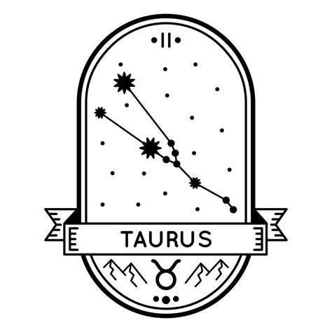 Zodiac Badge Constellation Taurus Stroke 22094887 Vector Art At Vecteezy