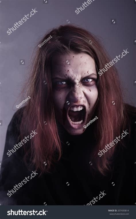 Mad Possessed By Demon Girl Shouting Stock Photo 207435814 Shutterstock