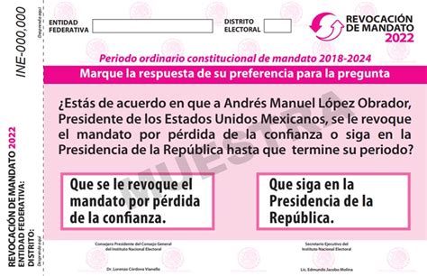 revocación de mandato tepjf rechazó modificar el diseño de la boleta que se usará en la