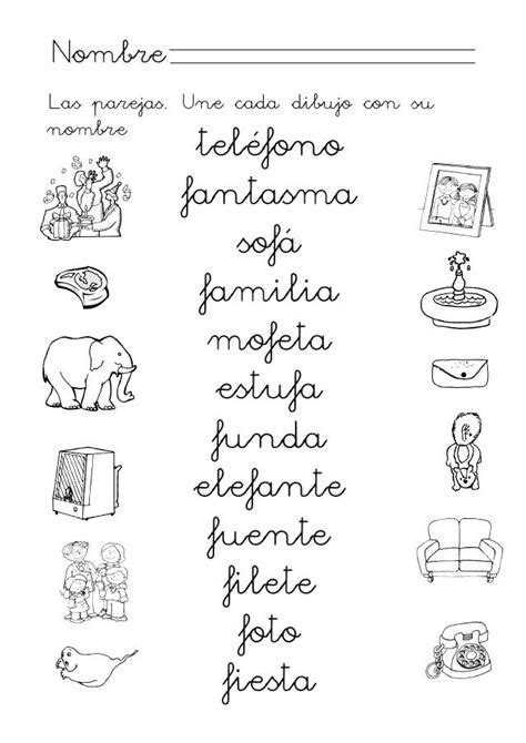 Spanish Language Worksheet With Pictures And Words