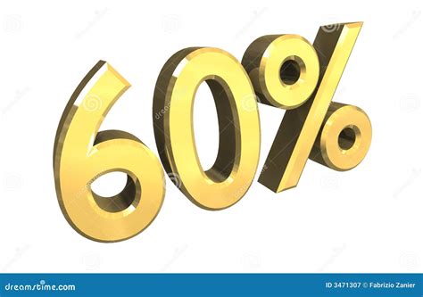 60 Percent In Gold 3d Stock Illustration Illustration Of Isolated