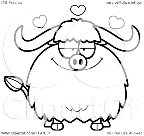 Cartoon Of A Black And White Loving Chubby Ox Royalty Free Vector