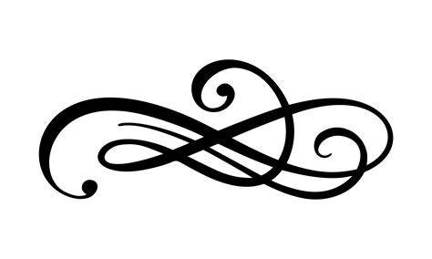 Swirly Line Pattern Clipart Simple Flourish Dividers Swirl Border