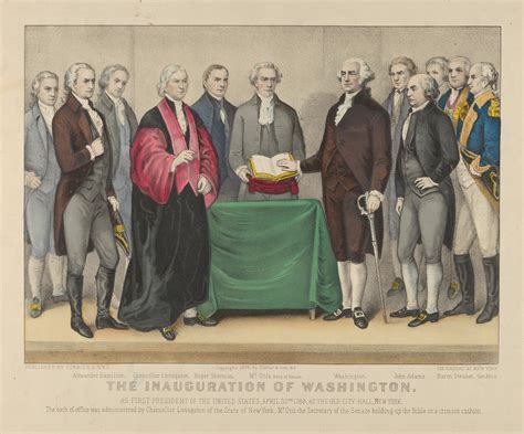 Currier And Ives The Inauguration Of Washington As First President Of