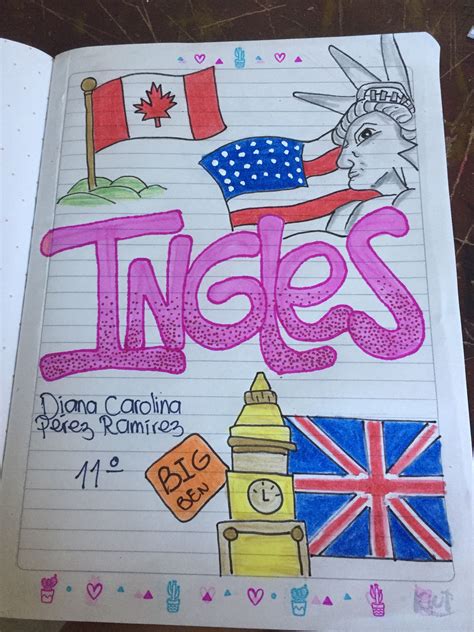 Caratulas Para Dibujar De Ingles Portadas Para Cuadernos De Ingles