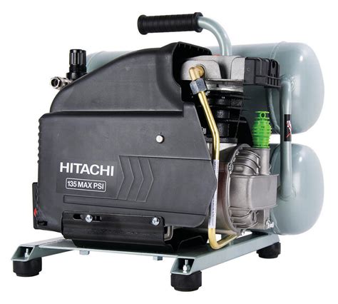 Hitachi Ec99s 4 Gallon 2 Hp Portable Twin Stack Air Compressor