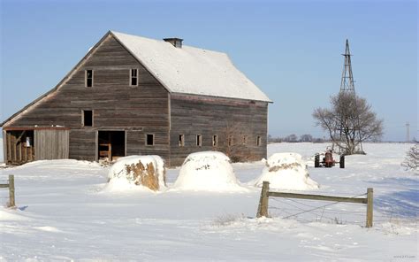 Free Download Covered Barn Landscape Wallpaper 2560x1600 Snow Covered