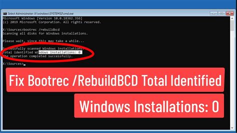 Fix Bootrec Rebuildbcd Total Identified Windows Installations 0 In