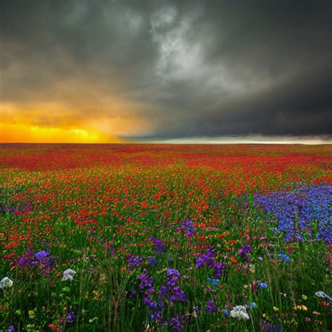 Stable Diffusion Prompt A Field Of Wildflowers Stretches Prompthero