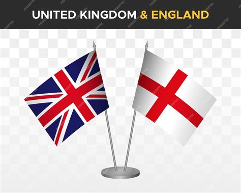 Premium Vector Uk United Kingdom Britain Vs England Desk Flags Mockup