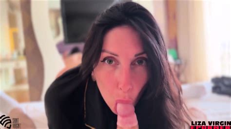 Sultry Brunette Green Eyes Pov Blowjob Finish Cumshot Cum Mouth At 9 54 Busty Wife Amateurgirl