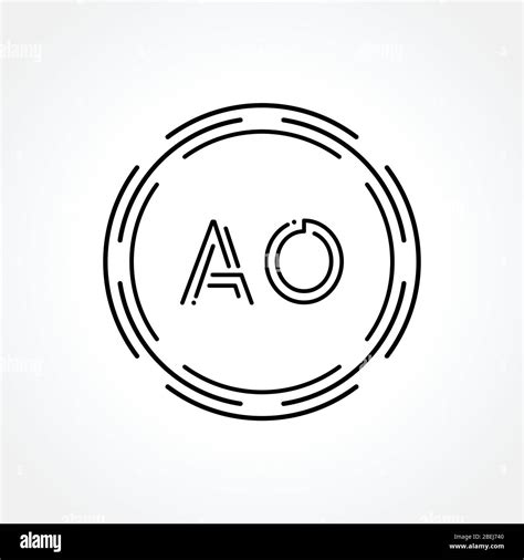 Initial Ao Logo Creative Typography Vector Template Digital Abstract