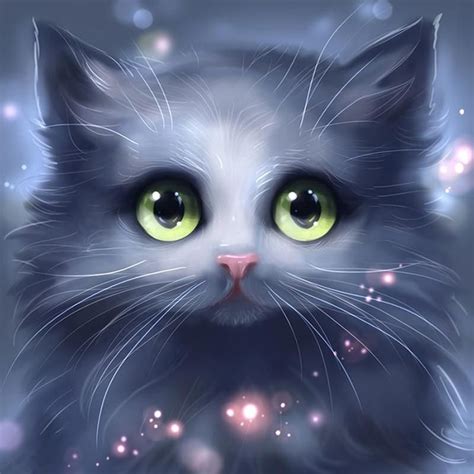 5d Diy Diamond Painting Cartoon Soft Gray Cat Craft Kit Cute Cats
