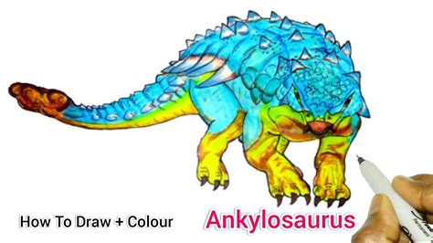 How To Draw Colour Ankylosaurus From Jurassic World Camp Cretaceous