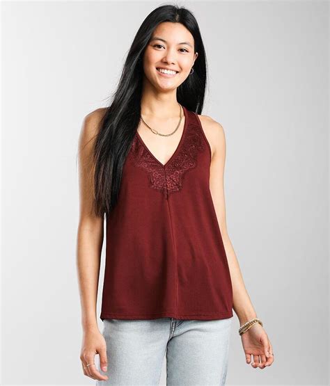 Daytrip Eyelash Lace Applique Tank Top Womens Tank Tops In Port Buckle