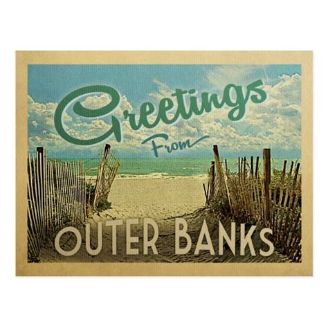 Outer Banks Beach Vintage Travel Postcard