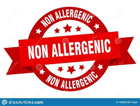 Non Allergenic Round Ribbon Isolated Label Non Allergenic Sign Vector