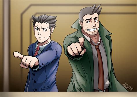 Ace Attorney Phoenix Wright And Dick Gumshoe By Orange Mik On Deviantart