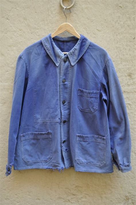 1950s French Work Jacket Faded Denim Workwear Workwear Vintage