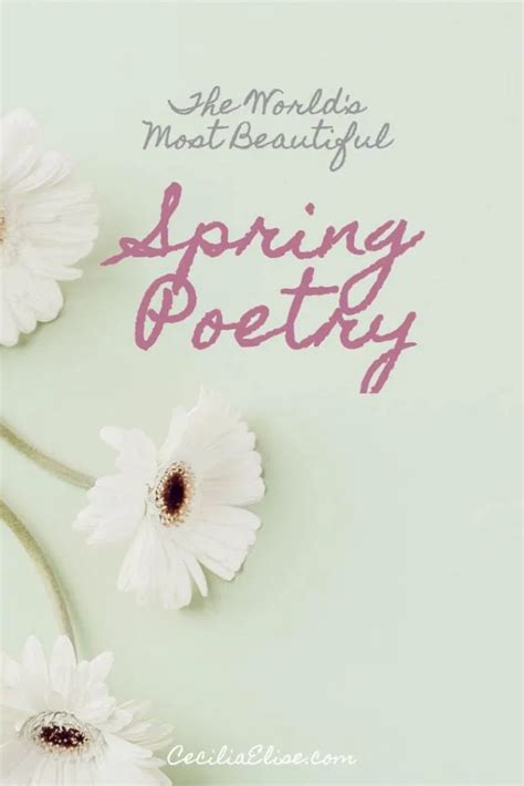 Spring Poetry Cecilia Elise Wallin Spring Poetry Poetry Spring