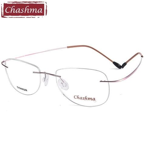 chashma brand women men rimless titanium glasses light weight fashion rimmed optical glasses