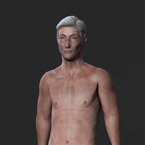Animated Naked Old Man Rigged D Game Character Low Poly D Model Meshplorer
