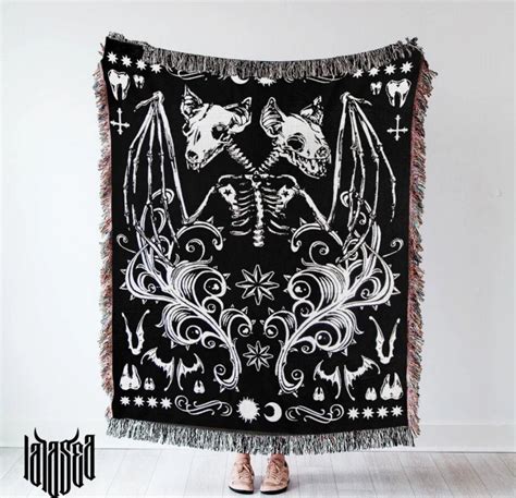 Lolitasoul Gothic Blanket Gothic Home Decor Woven Blanket Etsy