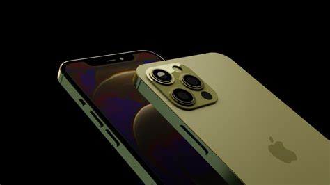 3d Model Iphone 12 Pro Gold Vr Ar Low Poly Cgtrader